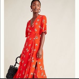 COPY - Faithful the brand red floral wrap dress